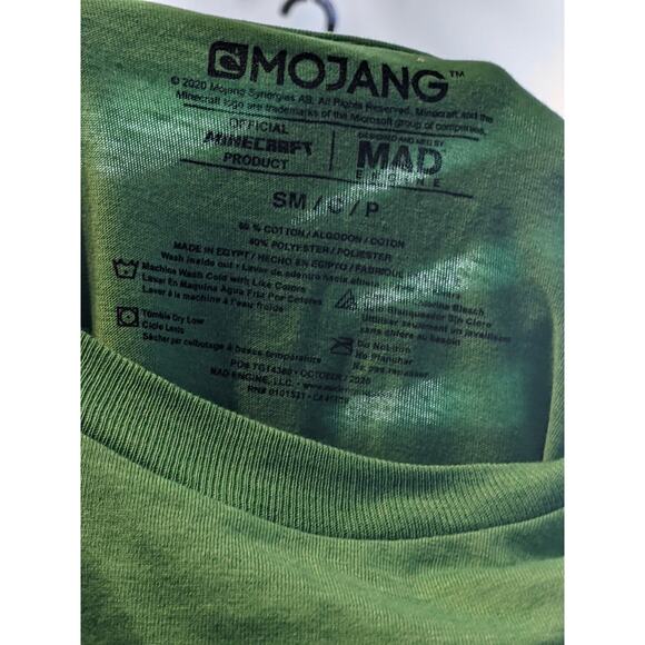 Minecraft TShirt List Short Sleeve Green Youth‎ Small Crew Eat Sleep Game Repeat - Picture 4 of 7